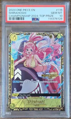 2024 ONE PIECE PROMO SHIRAHOSHI CHAMPIONSHIP TOP 64 PRIZE OP3 #116 PSA 10 - Image 1
