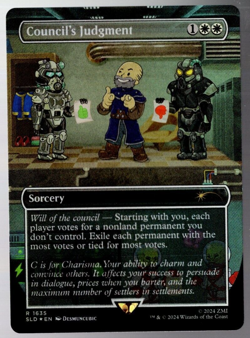 Council's Judgement 1635 Borderless Rainbow Foil Fallout Secret Lair MTG NM - Image 1