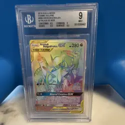 Pokemon Arceus & Dialga & Palkia GX Secret Rare 258/236 Cosmic Eclipse Beckett 9 - Image 1