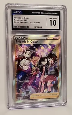 CGC 💎 10 Friends in Galar TG23/TG30 Silver Tempest Full Art 2022 Pokemon Card - Image 1
