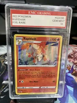 RAPIDASH HOLO FOIL 2022 Pokemon RARE #022/195 Card GRADED 10 MINT - Image 1