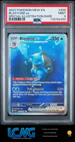 2023 Pokemon TCG Card 151 Set #200 Blastoise Ex SIR PSA 9 - Image 1