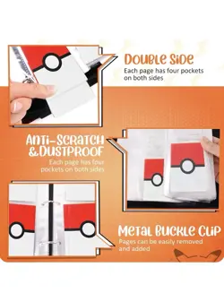 Card Binder 4 Pocket Trading Card Holder Fits 400 Cards With 50 Removable Sleeve - Image 5