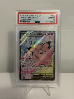 Pokemon Journey Together Lillie's Clefairy EX Holo TCG Card 173/159 PSA 10 - Image 1