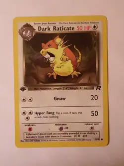 Pokemon Card Dark Raticate - 51/82 Team Rocket 1st Edition Pokemon - Image 1