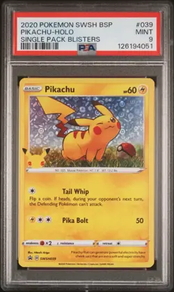 Pikachu SWSH039 PSA 9 Mint Holo Celebrations Promo Blister Pokemon Card 🔥🔥 - Image 1