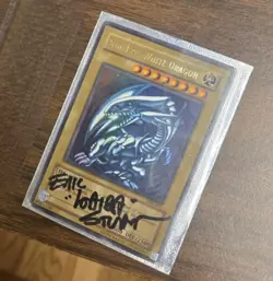 1996 Super Rare Blue Eyes White Dragon You-Gi-Oh Card LOB-001. - Image 1