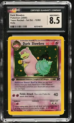 DARK SLOWBRO Team Rocket 1st Edition Holo Rare #12 CGC 8.5 Vintage Pokemon - Image 1
