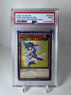PSA 9 Mint - Dark Magician Girl LART-EN019 Lost Art Promotion Ultra Rare YuGiOh! - Image 1