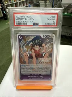 PSA 10 MONKEY D. LUFFY Judge Pack Vol. 2 OP03-070 One Piece Promo Gear Two Luffy - Image 1
