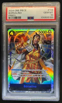 2023 One Piece Paramount War Borsalino Super Rare #OP02-114 PSA 10 - Image 1