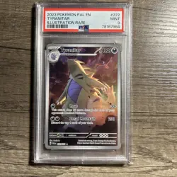 2023 POKEMON PAL EN-PALDEA EVOLVED ILLUSTRATION RARE #222 TYRANITAR PSA 9 - Image 1