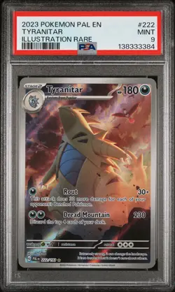 2023 POKEMON PAL EN-PALDEA EVOLVED ILLUSTRATION RARE #222 TYRANITAR PSA 9 - Image 1