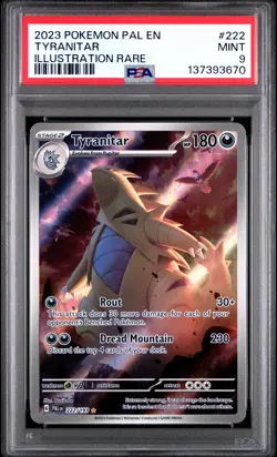 2023 POKEMON PAL EN-PALDEA EVOLVED ILLUSTRATION RARE #222 TYRANITAR PSA 9 - Image 1