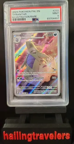 2023 POKEMON PAL EN-PALDEA EVOLVED ILLUSTRATION RARE #222 TYRANITAR PSA 9 - Image 1