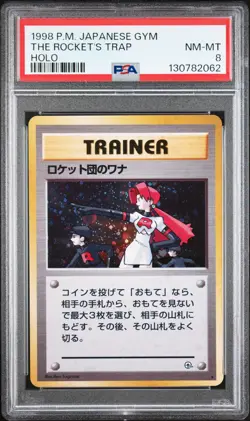 1998 POKEMON JPN GYM THE ROCKET'S TRAP-HOLO PSA 8 - Image 1