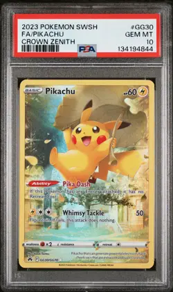 2023 POKEMON SWORD AND SHIELD CROWN ZENITH FA/PIKACHU#GG30 PSA 10 - Image 1