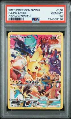 2023 Pokemon Sword And Shield Crown Zenith #160 Fa/Pikachu Crown Zenith PSA 10 - Image 1