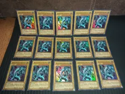 Vintage Yu-Gi-Oh TCG Card Lot Of 15 Holo Spanish Blue Eyes White Dragon DL1 S001 - Image 1