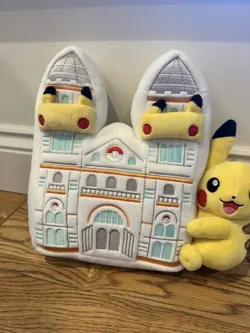 Pokemon Natural History Museum Pikachu Jumbo Promo Card with Toploader & Plush - Image 3