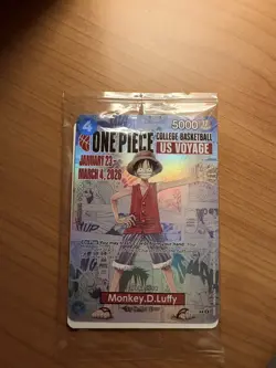One Piece Monkey.D.Luffy College Basketball US Voyage Promo Card Ships Now! - Image 1