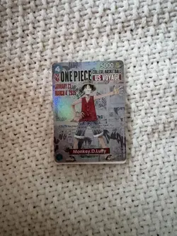 One Piece Monkey.D.Luffy College Basketball US Voyage Promo Card Ships Now! - Image 3