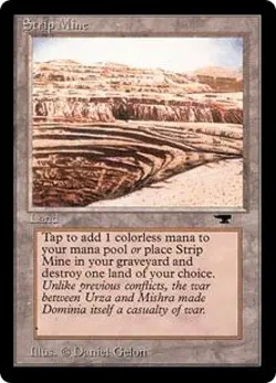 Magic MTG Antiquities Strip Mine Uneven Horizon MODERATELY PLAYED MP - Image 1