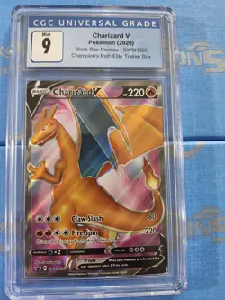 Pokemon TCG Charizard V SWSH050 Black Star Promo, CGC Mint 9 - Image 1