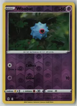 Woobat 068/203 Pokemon Evolving Skies Reverse Holo Near Mint (NM) 1 - Image 1