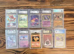 Pokemon TCG 10 SLAB LOT CGC, AGS, 10 SLABS TOTAL Art Rares, Exs, Vintage!! - Image 1