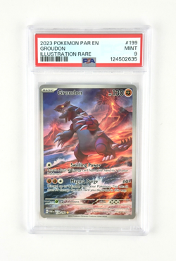 PSA 9 GROUDON #199 ILLUSTRATION RARE 2023 PARADOX RIFT POKEMON - Image 1