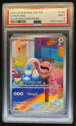 2024 Pokemon Temporal Forces Lickitung Illustration Rare #180/162 PSA 9 - Image 1