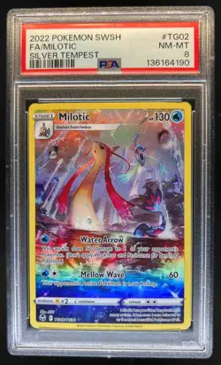 2022 Pokemon SWSH Milotic Trainer Gallery Full Art Rare Holo #TG02/TG30 PSA 8 - Image 1