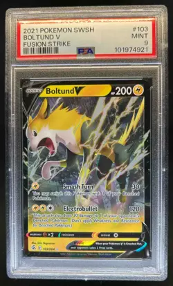 2021 Pokemon SWSH Fusion Strike Boltund V #103/264 PSA 9 - Image 1