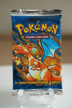 Pokemon TCG Base Set Unlimited Booster Pack Charizard Art WOTC Sealed - Image 1