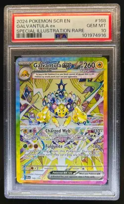 2024 Pokemon Crown Galvantula ex Special Illustration Rare #168/142 PSA 10 - Image 1