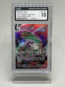 Pokemon Sword & Shield Silver Tempest Rayquaza VMax Trainer Gallery TG20 CGC 10 - Image 1