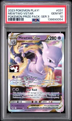 2023 POKEMON PLAY! POKEMON PRIZE PACK: SER 3 #031 MEWTWO VSTAR PSA 10 - Image 1