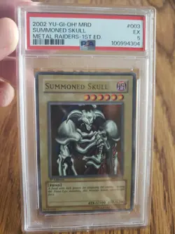 2002 Yu-Gi-Oh! MRD-003 Summoned Skull Ultra Rare Metal Raiders 1st Ed. PSA 5 EX - Image 1