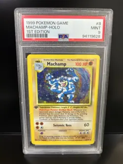 Pokemon TCG Machamp 8/102 1st Edition Holo Rare Base Set PSA 9 1999 - Image 1