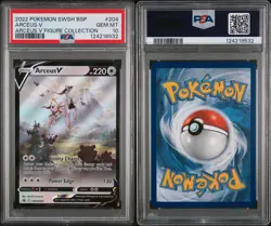 2022 POKEMON SWSH BLACK STAR PROMO ARCEUS V FIGURE COLL #204 ARCEUS V PSA 10 - Image 1