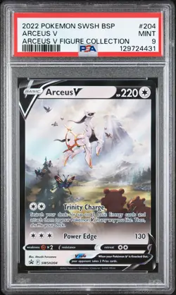 2022 POKEMON SWSH BLACK STAR PROMO ARCEUS V FIGURE COLL #204 ARCEUS V PSA 9 - Image 1