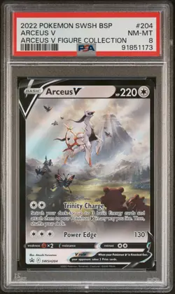 2022 POKEMON SWSH BLACK STAR PROMO ARCEUS V FIGURE COLL #204 ARCEUS V PSA 8 - Image 1