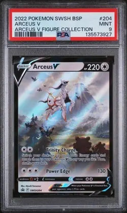 2022 POKEMON SWSH BLACK STAR PROMO ARCEUS V FIGURE COLL #204 ARCEUS V PSA 9 - Image 1