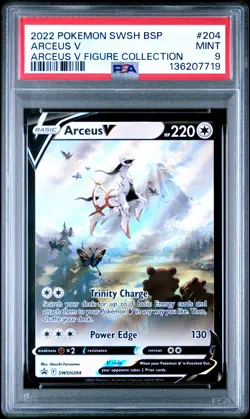 2022 POKEMON SWSH BLACK STAR PROMO ARCEUS V FIGURE COLL #204 ARCEUS V PSA 9 - Image 1