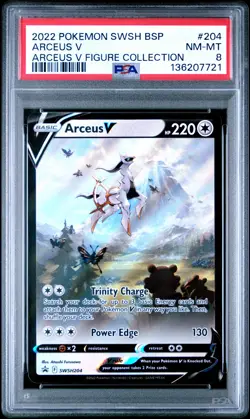 2022 POKEMON SWSH BLACK STAR PROMO ARCEUS V FIGURE COLL #204 ARCEUS V PSA 8 - Image 1