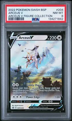 2022 POKEMON SWSH BLACK STAR PROMO ARCEUS V FIGURE COLL #204 ARCEUS V PSA 8 - Image 1