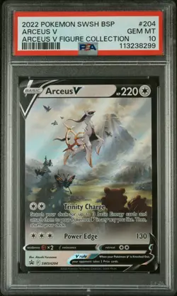 2022 POKEMON SWSH BLACK STAR PROMO ARCEUS V FIGURE COLL #204 ARCEUS V PSA 10 - Image 1