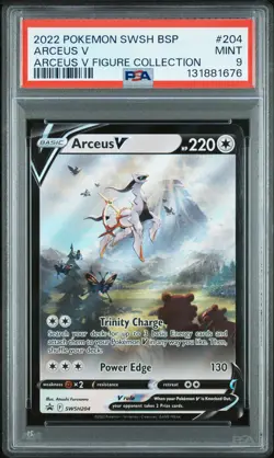 2022 POKEMON SWSH BLACK STAR PROMO ARCEUS V FIGURE COLL #204 ARCEUS V PSA 9 - Image 1