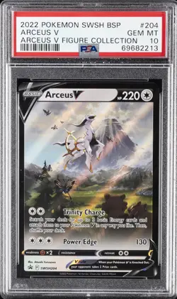 2022 POKEMON SWSH BLACK STAR PROMO ARCEUS V FIGURE COLL #204 ARCEUS V PSA 10 - Image 1